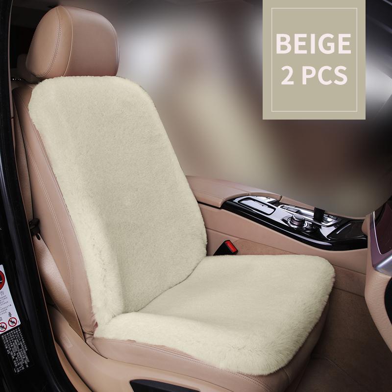 Universal Winter Car Seat Cushion Headrest Faux Fur Sheepskin Front Rear Thickened Plush Car Seat Cover Warm Fluffy Auto Cushion