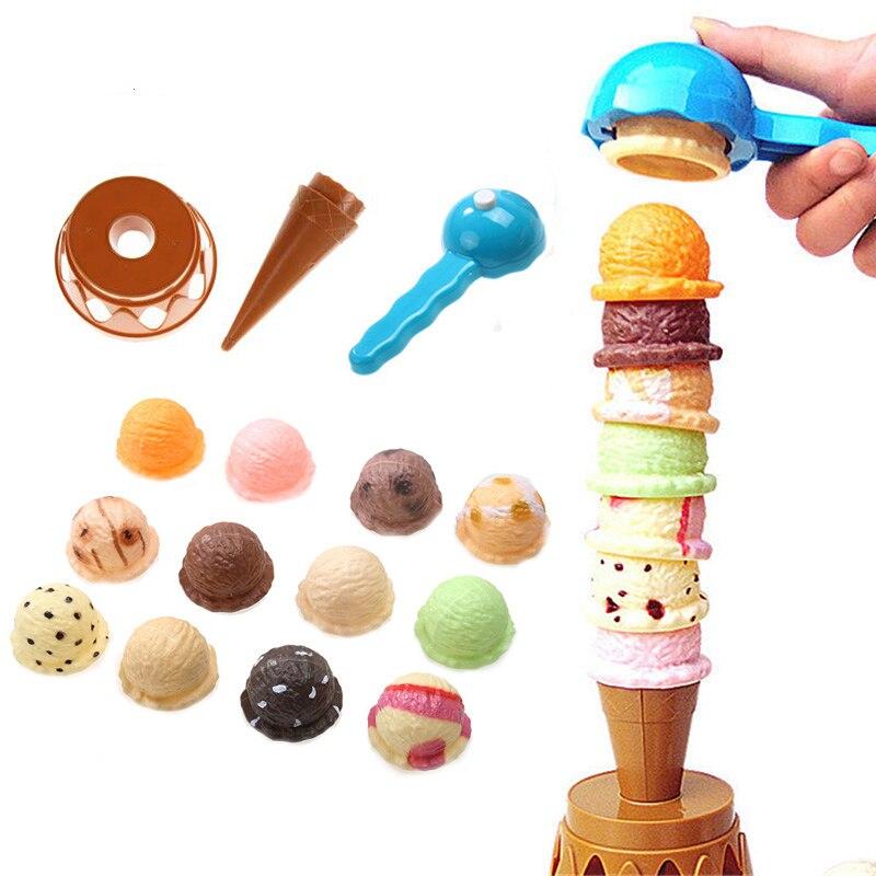 Ice Cream Toys Stack Blance Toy Party Desktop Board Games For Family Simulation Food Kitchen Interactive Educational Toys