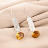 Citrine Gemstone 925 Sterling Silver Jewelry Handmade Earrings 1.9" Women's Gift EE-168-2