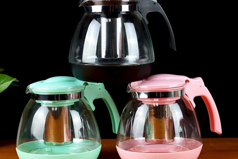 Large Heat-Resistant Glass Teapot with Filter for Flower Tea