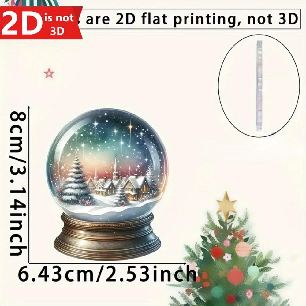 2D snowflake ball pendant for cars, backpacks, and keychains. An ideal Christmas gift.