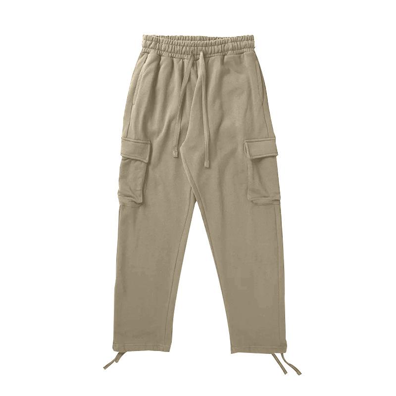 Men's New Multi-pocket Overalls European and American Men's Sweatpants Casual Drawstring Straight Trousers