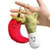 TikTok Style Cartoon Garlic Scallion Ginger Chili Plush Keychain Ornament Toy
