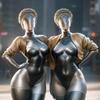 Atomic Heart Mechanical Sisters Cosplay Swimsuit Game Anime Roleplay Costume Lycra Fabric