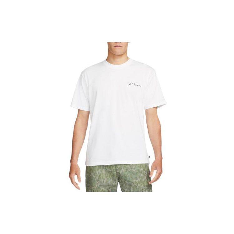Nike T Shirts Men's White Crew Neck Moderate Straight Fit DR7768-100