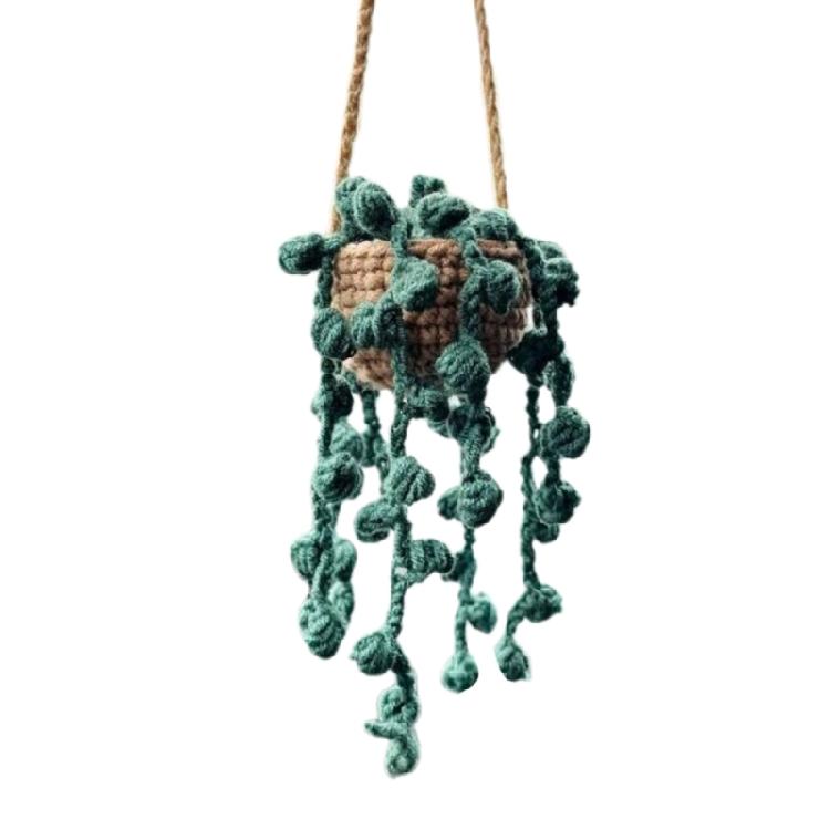 Handmade Crochet Car Styling Plant Succulent Car Plant Ornamentos Decoration