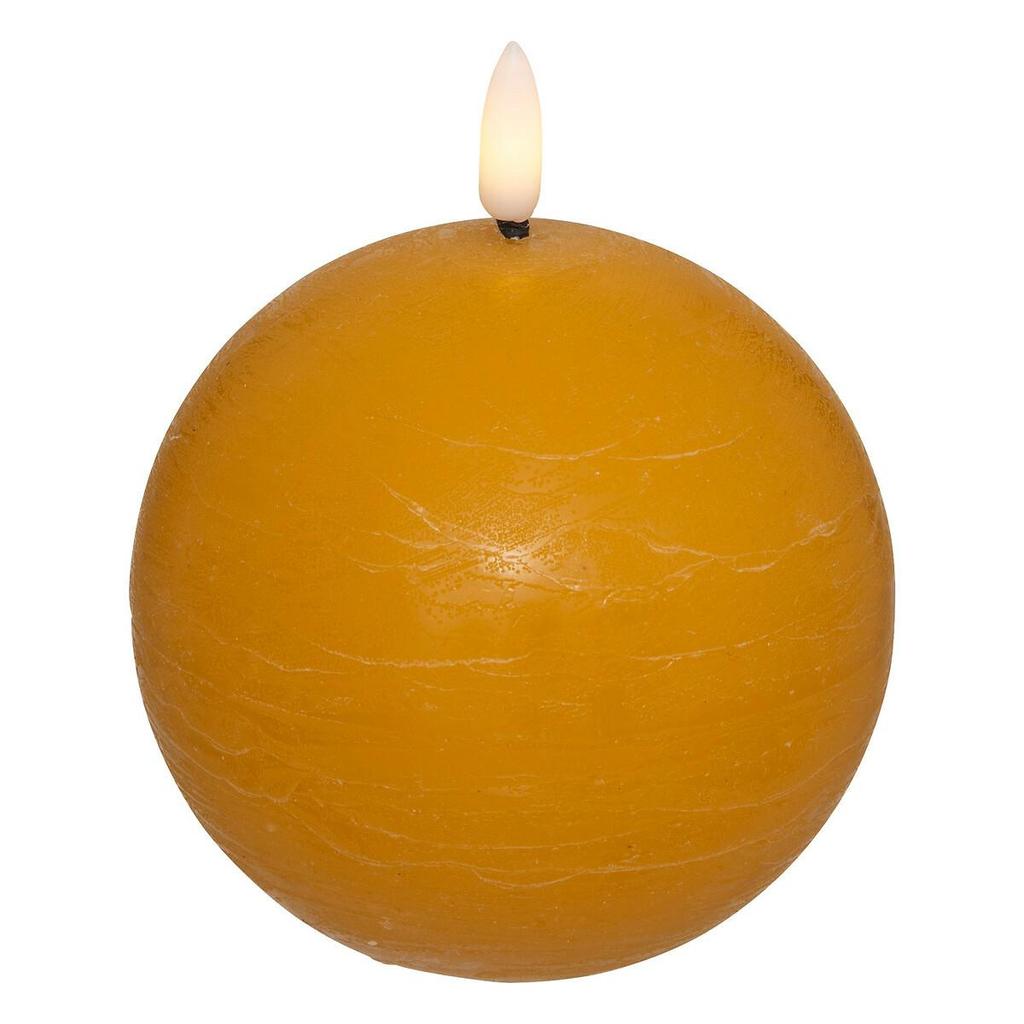 Molia Ball Candle 10Cm | Led | Yellow