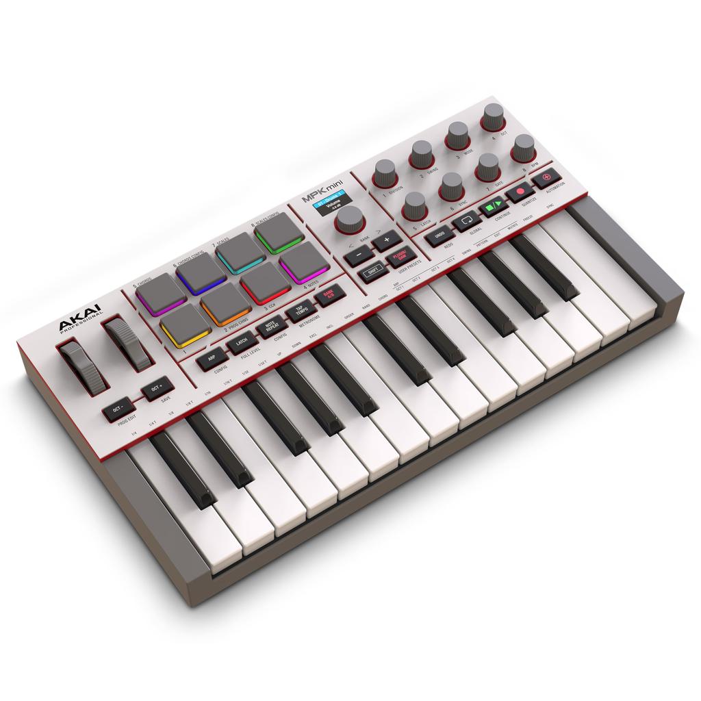 Akai Professional MPK Mini IV MIDI Keyboard Controller for Beginners and Music Producers MPC Drum Pitch Modulation Music Production Software with