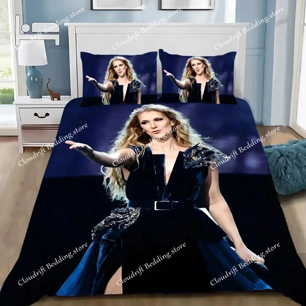 Rapper Singer C-CelineS Dion Bedding Set Singer C-Celine Dion Duvet Cover Pillowcase For Adult Boy Girl Bedroom Decoration029