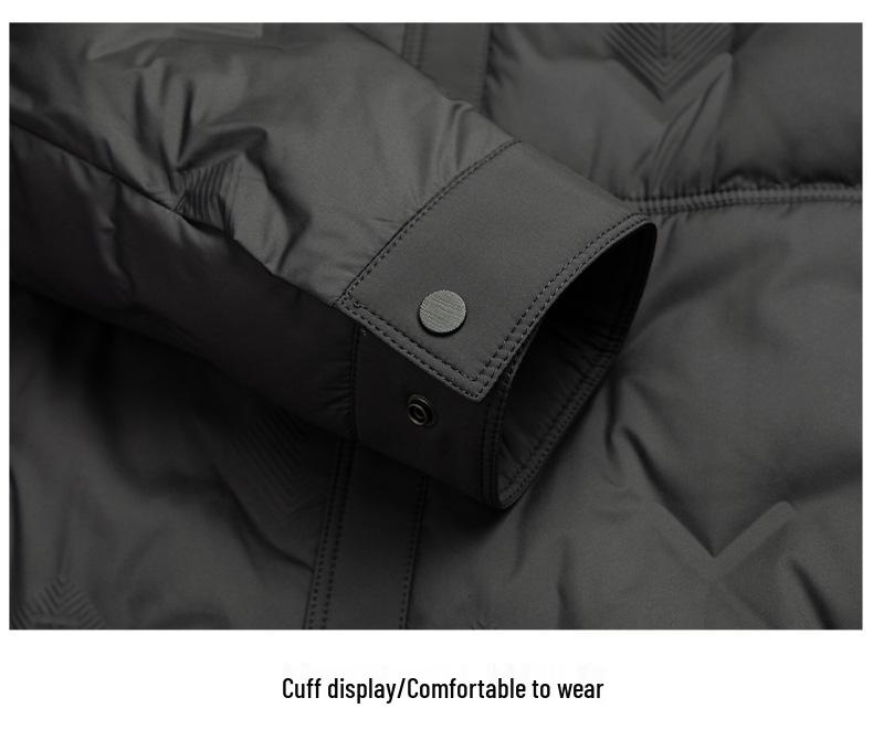 Men's Winter Lightweight Down Jacket - Middle-aged Lapel Business Casual Outerwear, Dad Style Trendy