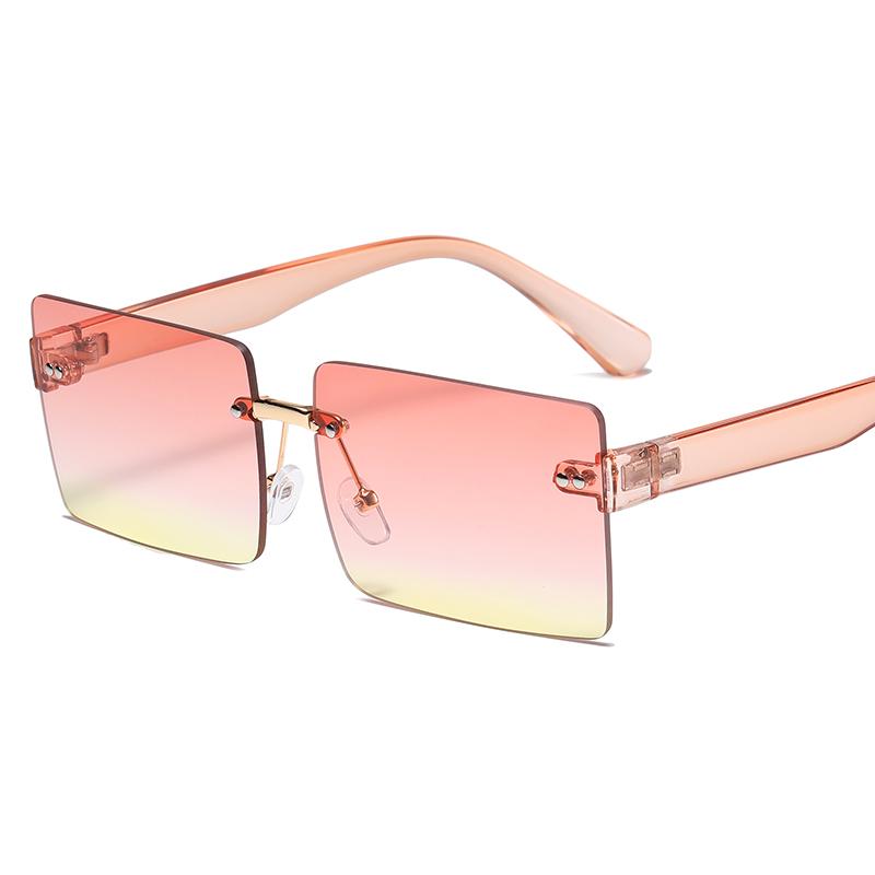 Vintage Fashion Women Sunglasses Luxury Brand Design Square Gradient UV400 Sun Glasses Trendy Mirror Lens