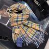 Luxury Winter 100% Wool Scarf Women Plaid Cashmere Handkerchief Warm Pashmina Female Shawl Pareo Soft Bufanda British Korean