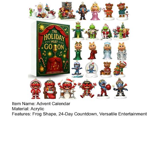 Advent Calendar 24-Day Countdown Clown Themed Frog Shape Seasonal Advent Calendar
