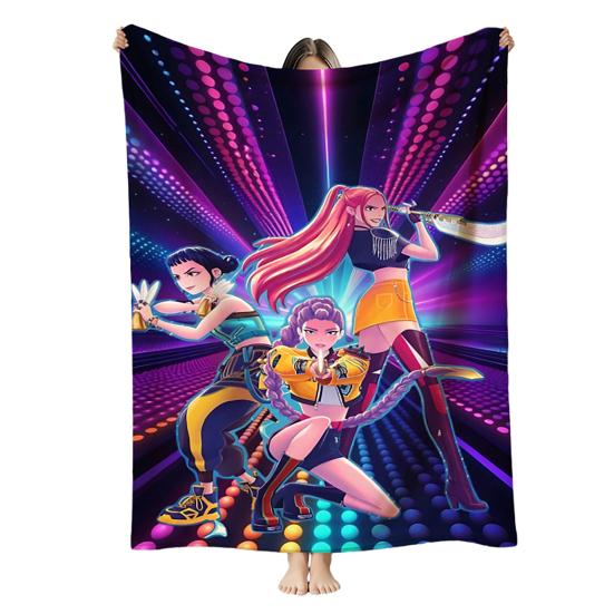 Hunter Girls Blanket Cozy Flannel Machine Washable Anime Throw Blanket Print Blanket for Kids Sofa Couch