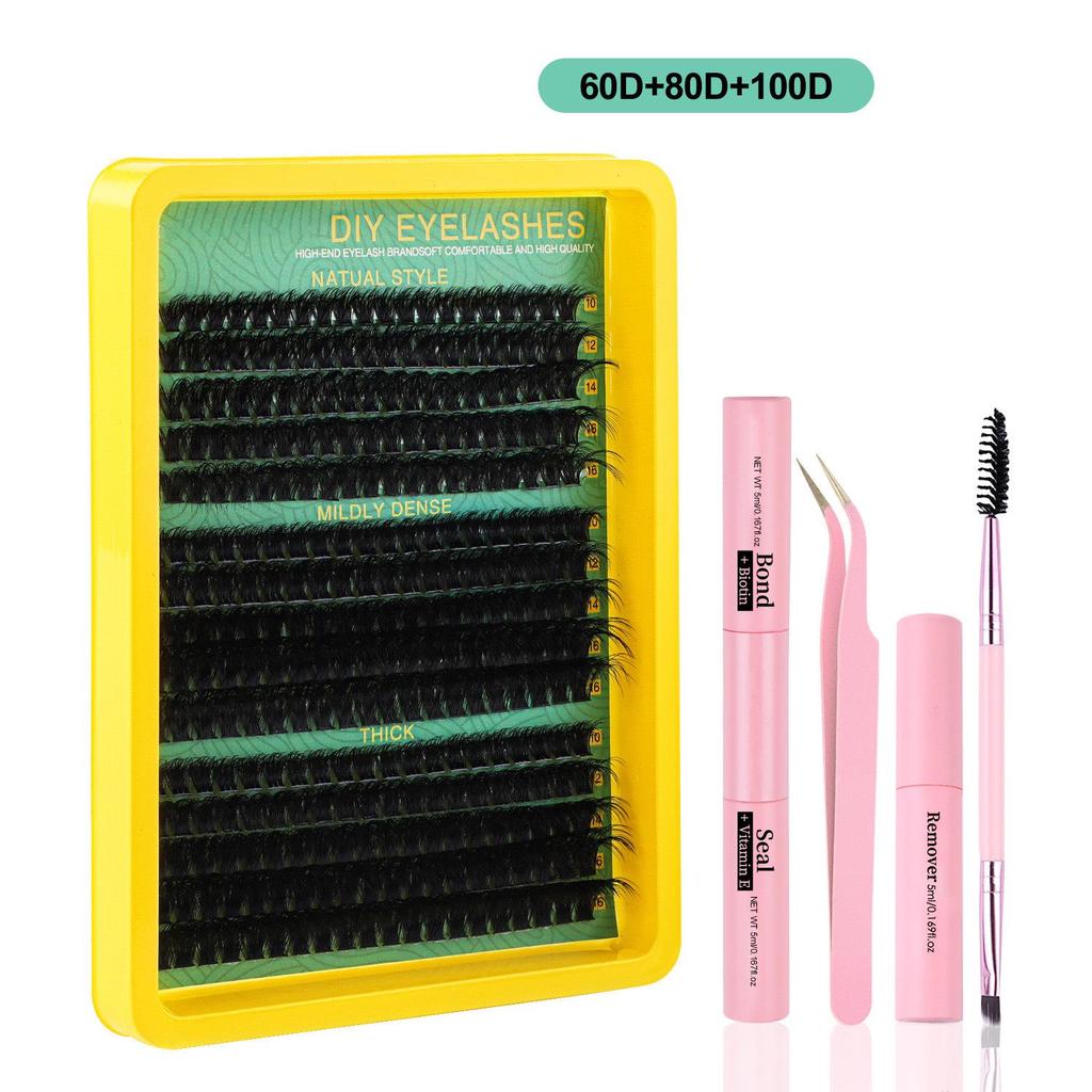 Hot Selling DD Curl Lift Mixed False Eyelashes, 10-16mm, Realistic Single Cluster, Dense Style