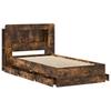 Bed Frame with Storage Space Smoked Oak 75 x 190 cm
