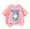 Summer Kids Crew Neck T Shirt Cute Kawaii Cartoon Print Fashion Street Tops For Boys Girls Doraemon Casual Outfit 314Y
