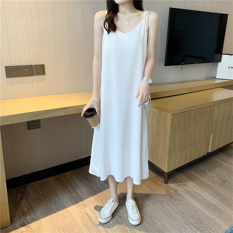 Women's Spring Summer New Small Flavor Base Sling Skirt Elastic Waist Chiffon Straight Skirt