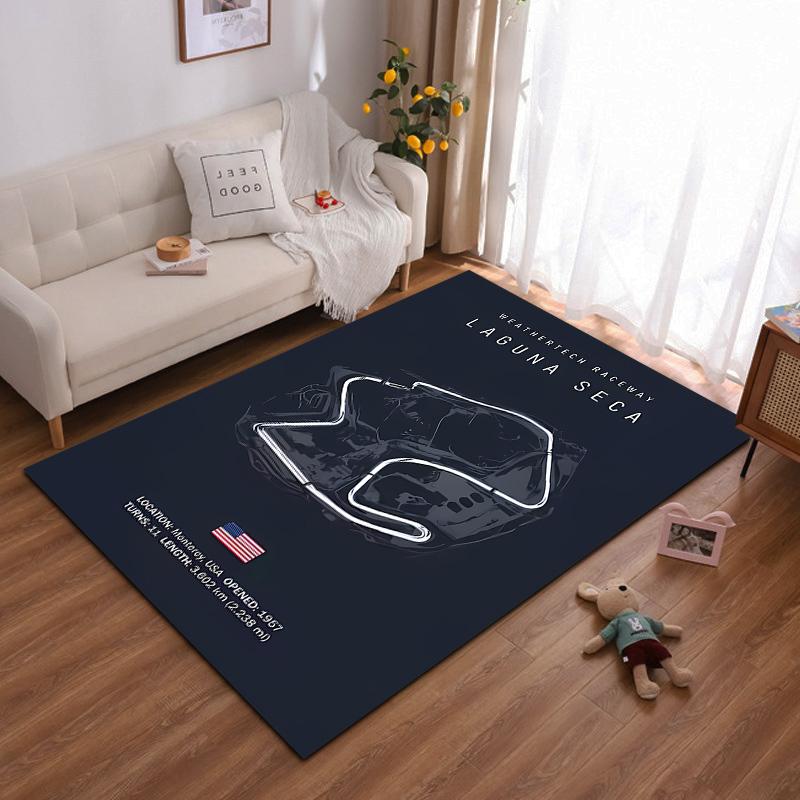 

LAGUNA SECA Race Track Design Area Rug for Car Enthusiasts Suitable for use as an anti-slip game mat for living room and bedroom sofas 40x60cm( 15x23in )