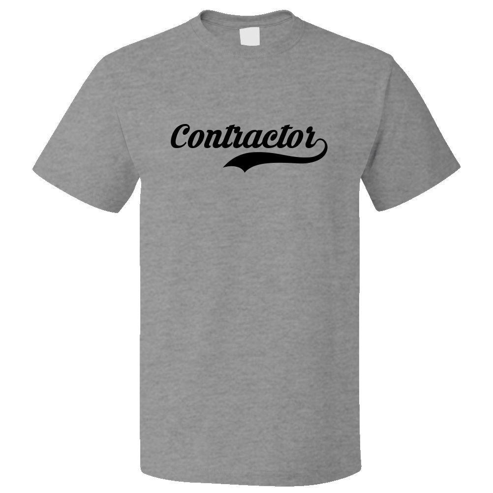 Funny Contractor Retro Old School T shirt TeeSe abre en una nueva ventana o pestaña