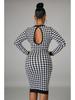 H208 European Spring/Autumn Women's Long Sleeve Irregular Print Dress