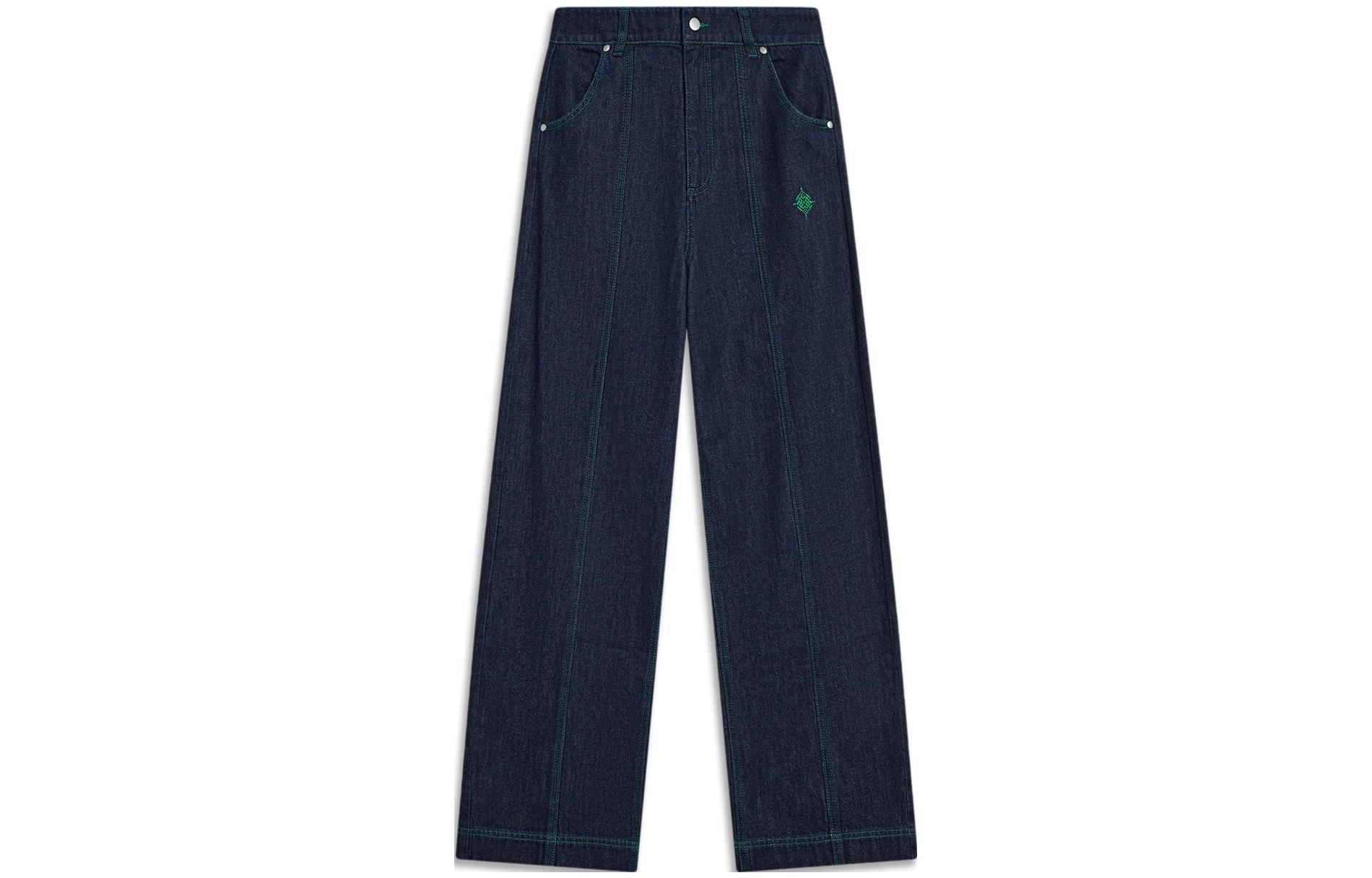 Li Ning China Culture Collection Jeans Women s Dark Denim Blue AJQT366-2 XXL