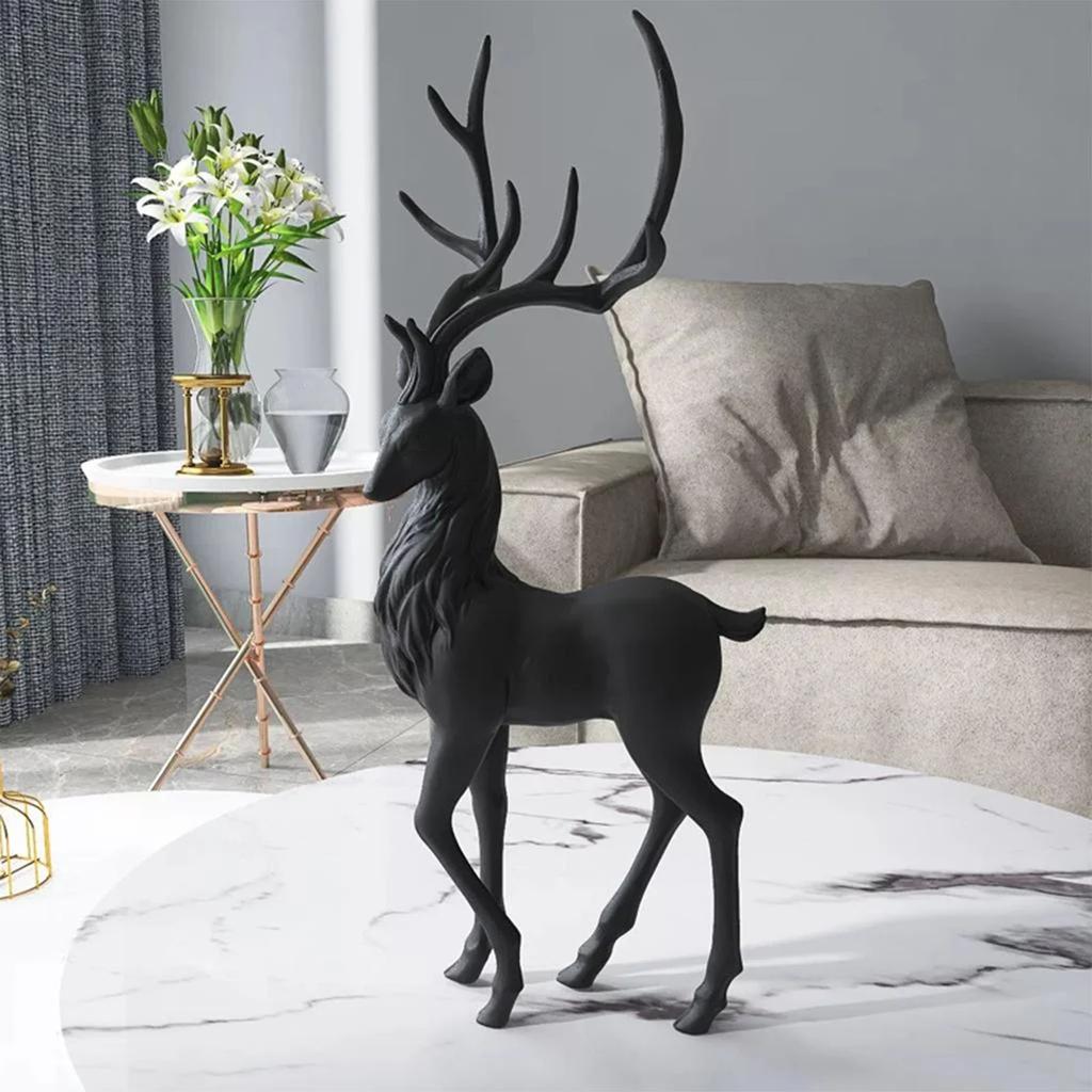Creative Craft Deer Decoration Holiday Tabletop Ornaments Sculpture For Standing