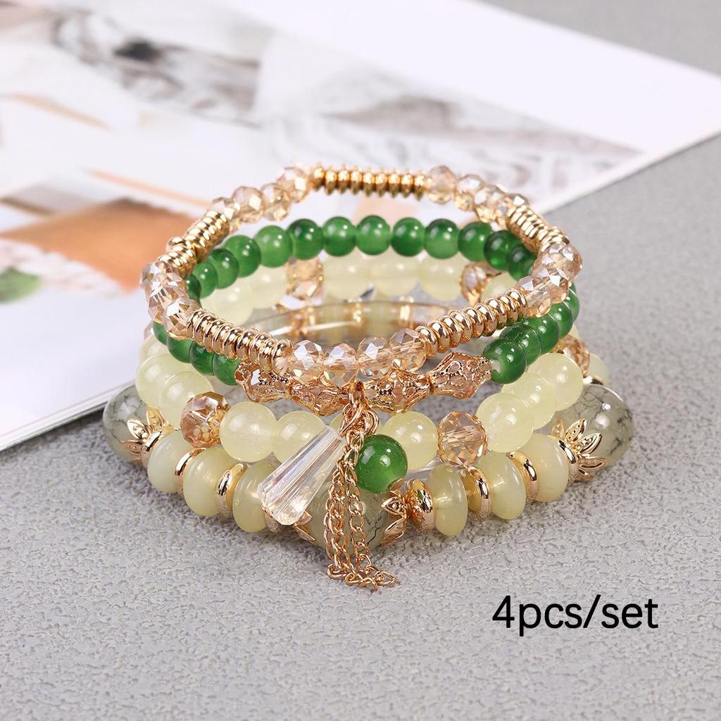 Bohemian Multilayer Beaded Wings Bracelet with Niche Design