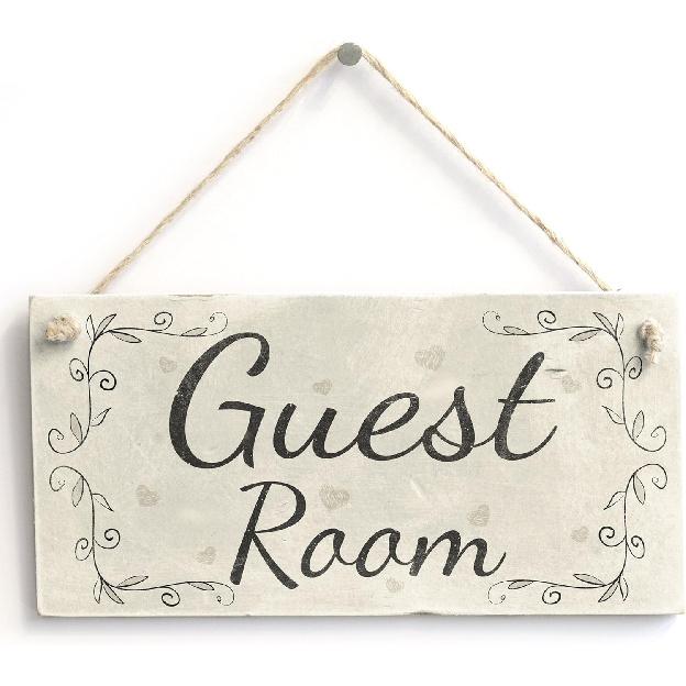 Guest Room - Vintage Style PVC Door Sign/Plaque Bedroom
