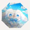 Kawaii,Rabbit Automatic Folding Umbrella Simple 8 Rib Design, Bright Cartoon Pattern, Durable Iron Frame, Suitable For Travel, Outdoor, Beac