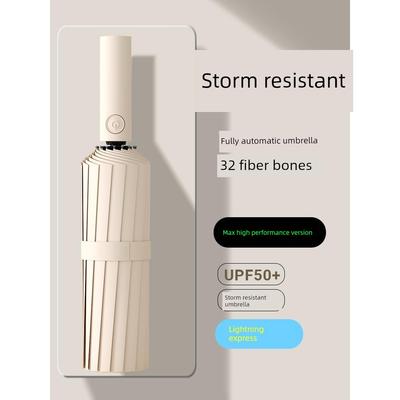 Umbrella for Women, Dual-Use for Sun and Rain, 192 Ribs, Fully Automatic Umbrella for Men and Women, Dual-Use for Sun and Rain, Sun Protection, Uv