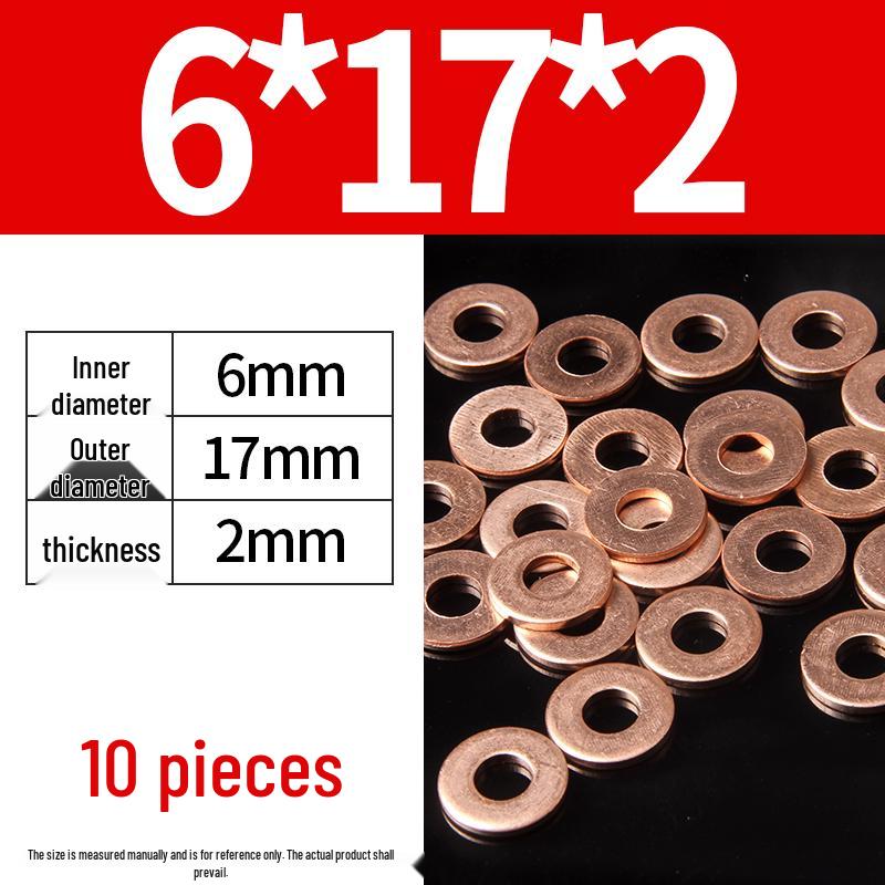 2mm Pure Red Copper Sealing Ring Marine Instrument Flat Washer