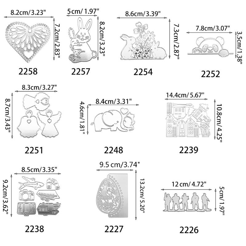 Bunnies Shape Cutting Dies Carbon Steel Die Cut Scrapbooking Embossing Templates for Scrapbooking Card Making Packaging