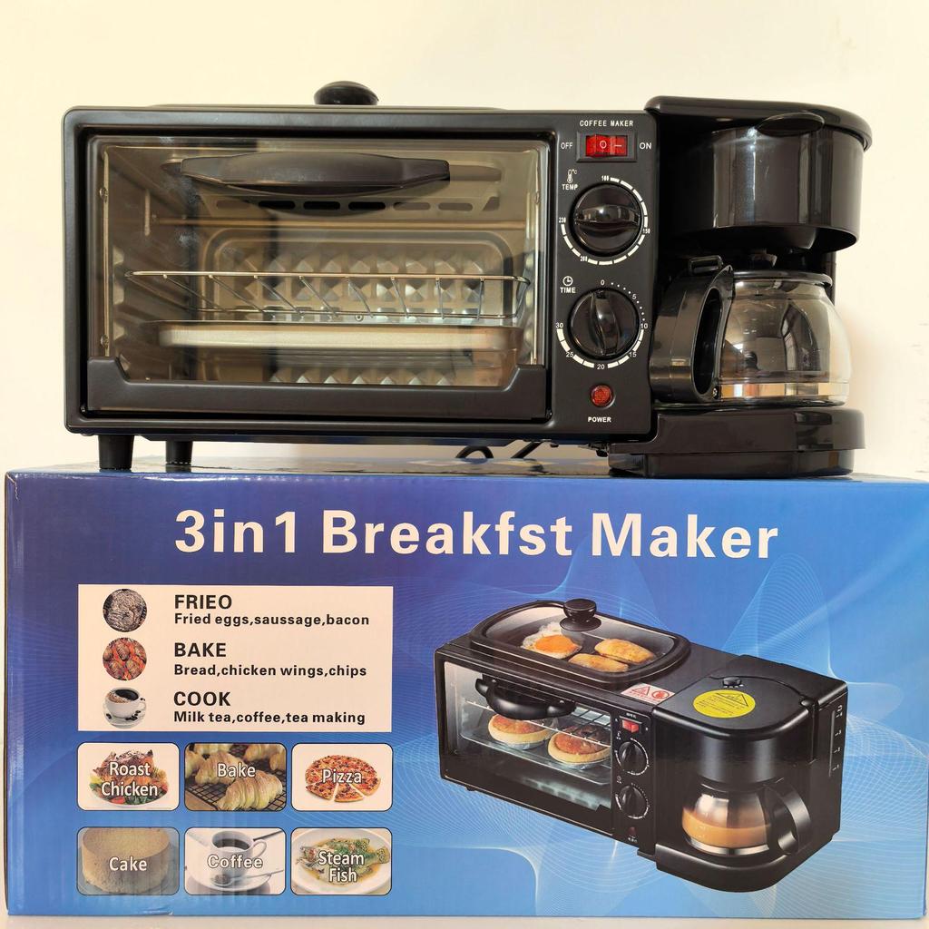4-in-1 Electric Breakfast Maker: Grill, Fry, Boil & Toast