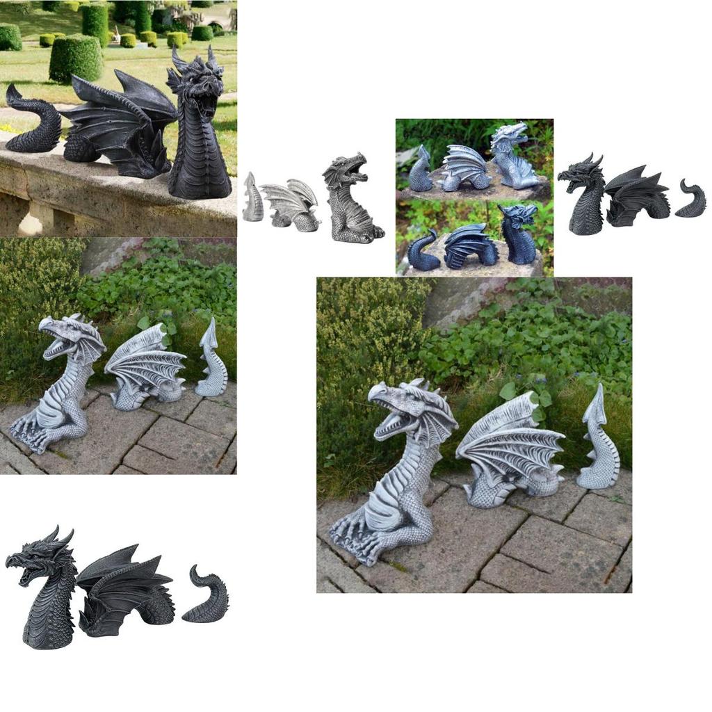 Unique Modern Minimalist Three-section Dragon Resin Craft For Eye-catching Garden Accents
