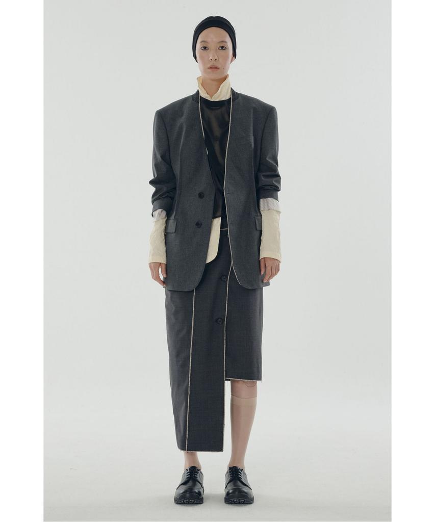 Recorde Folded Raw Edged Skirt_Rqkas25537Gyd