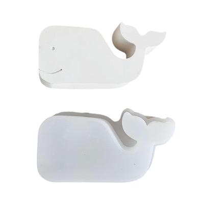Flexible Silicone Candlestick Mold for Home Decoration and Crafts 3D Whale Shaped Tealight Holder Desk Ornament Mould