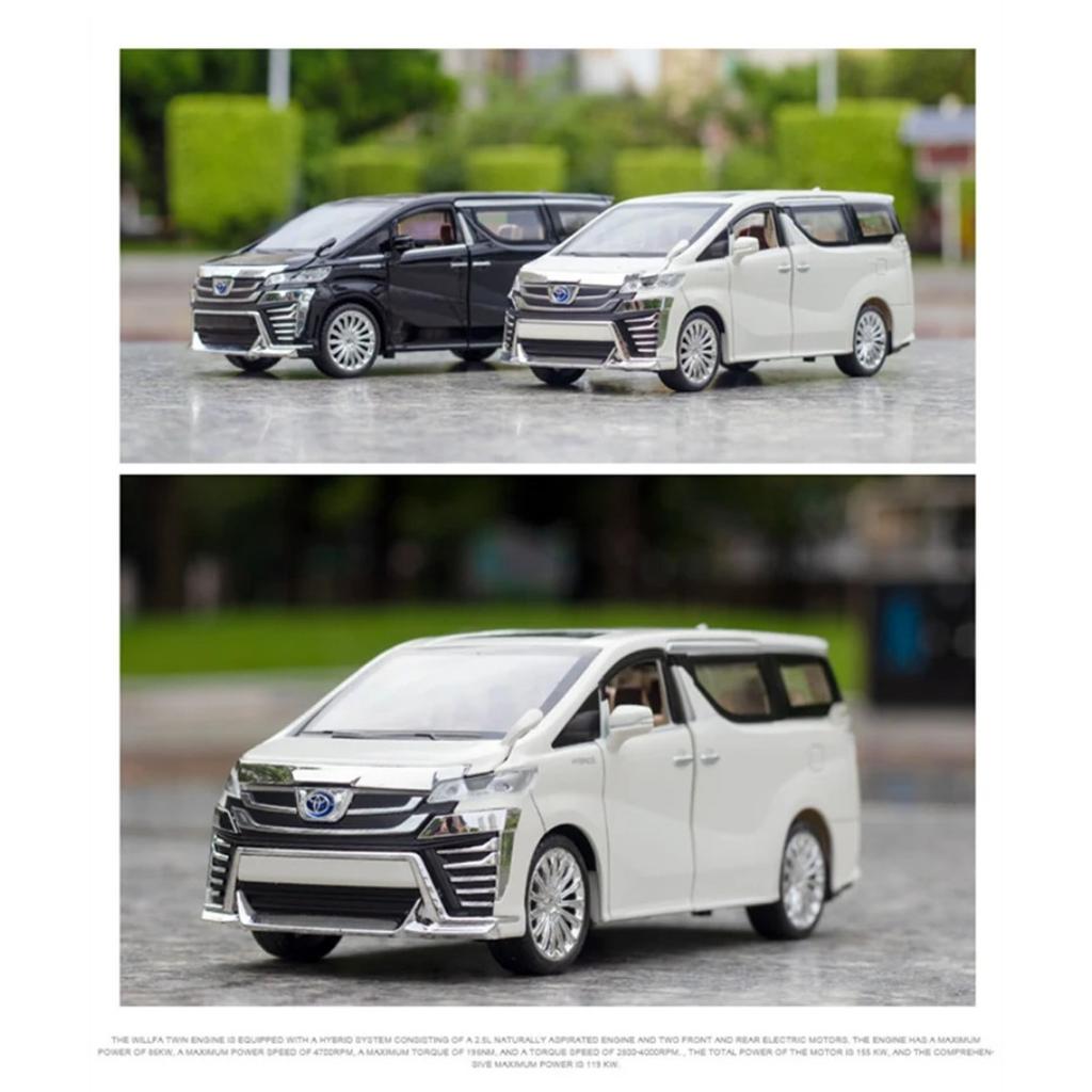 1/32 Toyota Vellfire MPV Alloy Car Model Sound and Light Pull Back Children's Toy Collectibles Birthday Gift