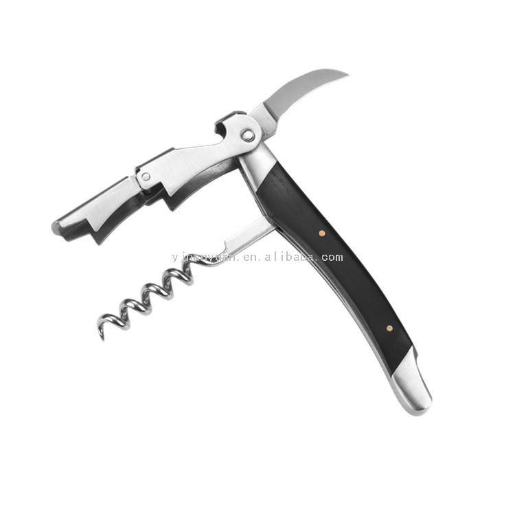 Professional Eco-Friendly Stainless Steel & Wood Handle Multi-Function Wine Corkscrew and Wine Openers чёрный