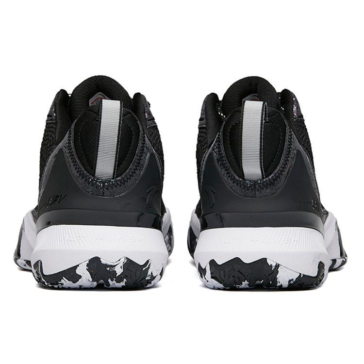 Anta Speed Decision 5 Fabric Shock Absorption Non-Slip Wear-Resistant Low-Top ALTI-FLASH Basketball Shoes Men Sneaker Black Silver 112141605-2