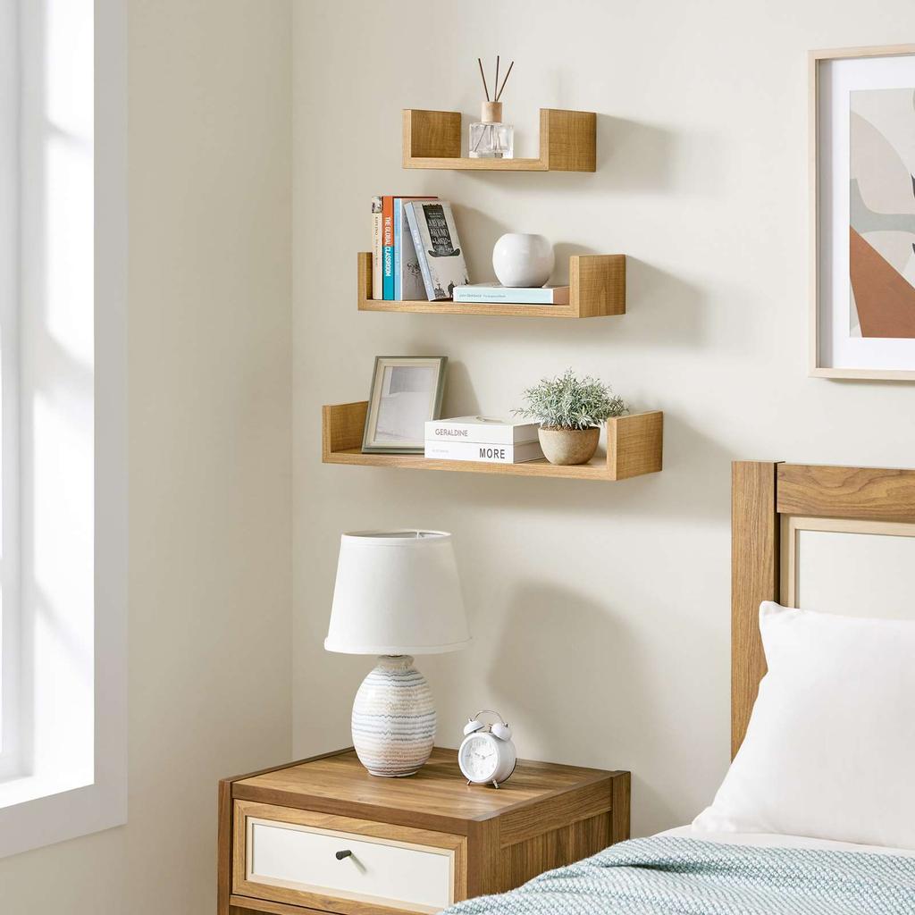 Honey Brown Wall Shelf For Living Room Bedroom 60X15X10