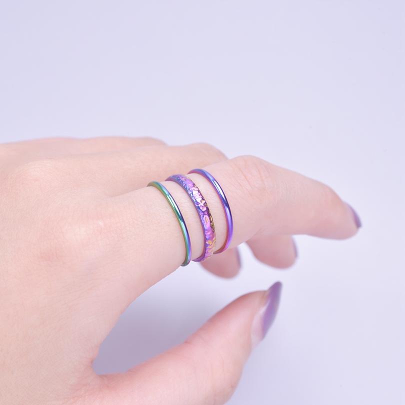 Großhandel Regenbogen/Silber/Gold Farbe 100% Edelstahl Offen Verstellbare Ringe Für Damen Herren Accessoires Vintage Finger Schmuck