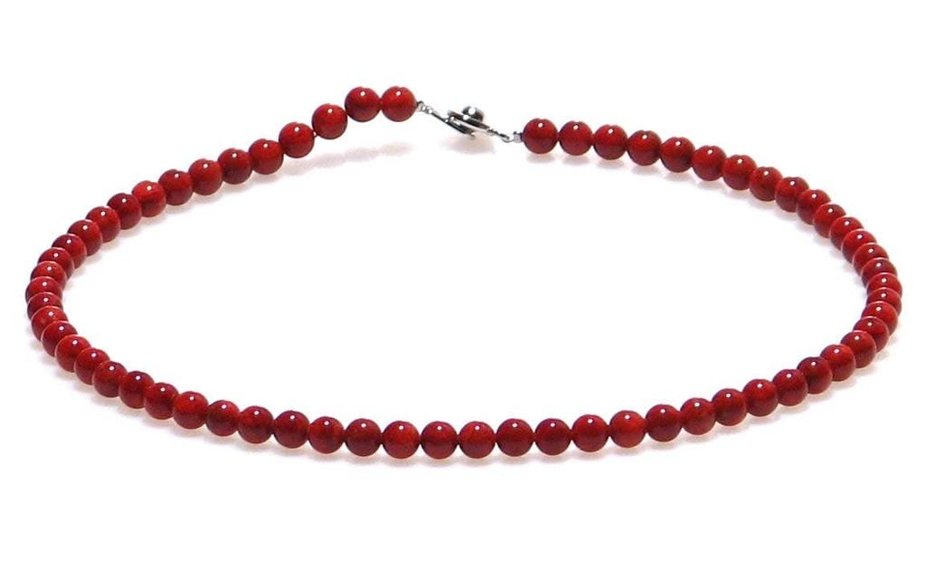 [Kobe Hokodo] March Birthstone African Coral (Sponge Coral) 6mm Choker (38)