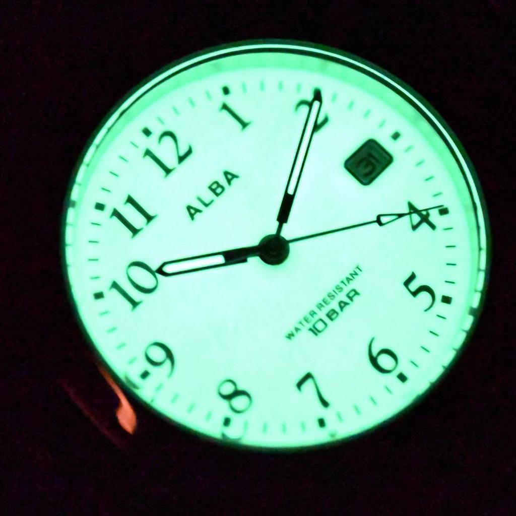 [Used] SEIKO ALBA QUARTZ date wristwatch luminous dial Ref.7N32-K004