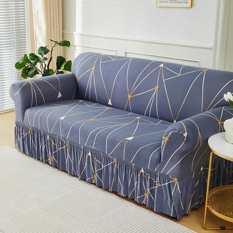 Geometric Sofa Cover for Living Room Adjustable Couch Cover Corner L Shape Stretch Sofa Slipcover Combination Chaise Home Decor
