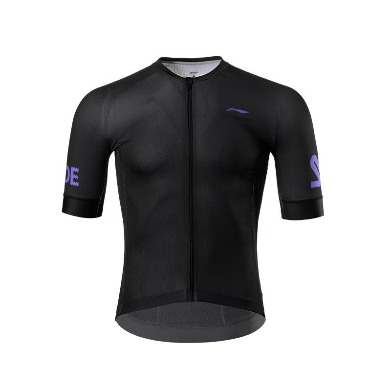 LiNing Phantom Series Quick-Dry Breathable Comfortable Cycling Short Sleeve Men tops Black LCUW243-1