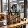 Vintage Library Book Shelf Print Tote Bag Casual Large Capacity Daily Shoulder Bag for Book Lovers