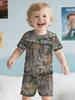 Camouflage Hunting Boys Set Forest Print Sport Short Sleeve Shorts 2-Piece Set Trip Tactical Training Oversize Top Kids Clothing