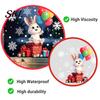 Removable Home Decor Stickers 2 Pcs Christmas Window Stickers, Cartoon Cute Deer Rabbit Cling, Easy Decals Winter Snowflakes Static for School Office