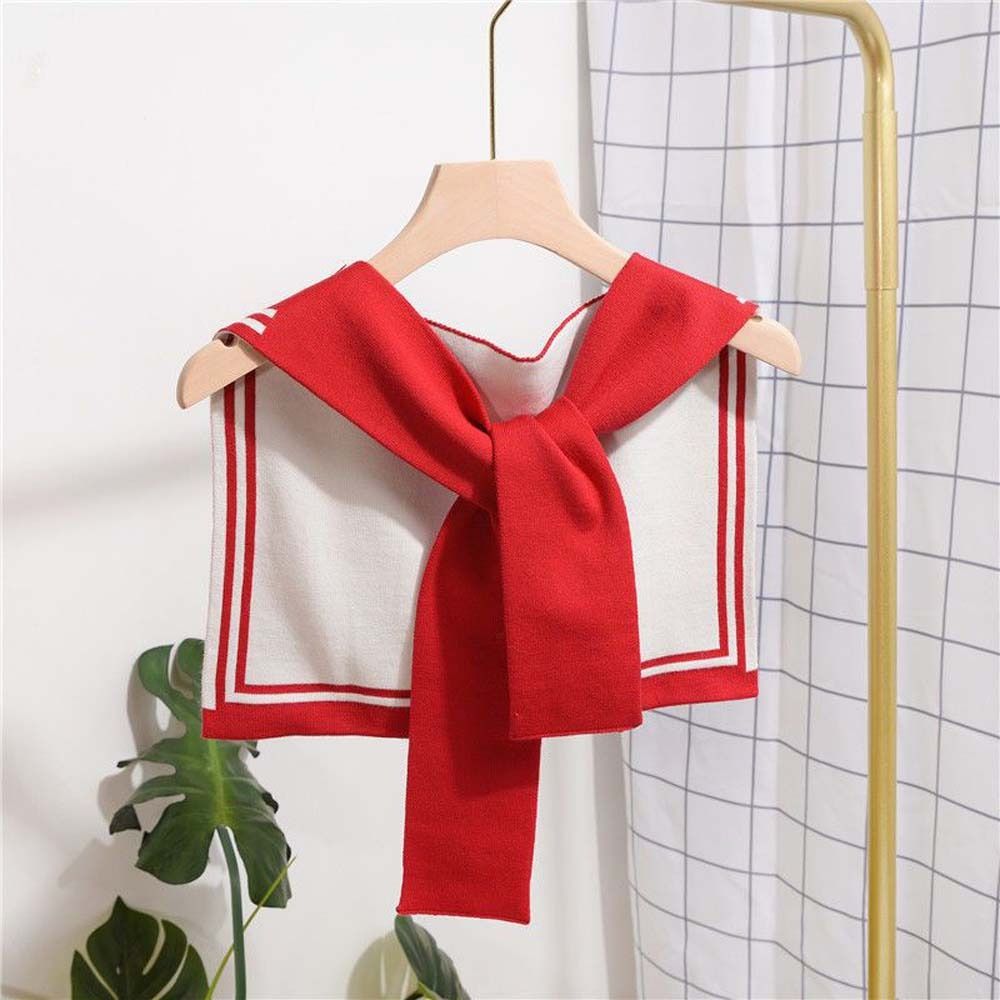 Sonnenschutz Knoten Schal Patchwork Wollschals Vintage Bluse Schulter Falscher Kragen Outdoor